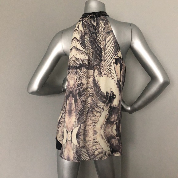 Haute Hippie silk blouse with studded choker - Picture 7 of 9